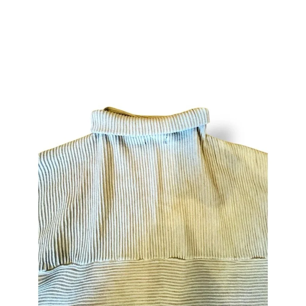 Tahari Women’s Sweater‎ XL Beige Ribbed Turtleneck Pullover Black Stitch Detail - Picture 11 of 16